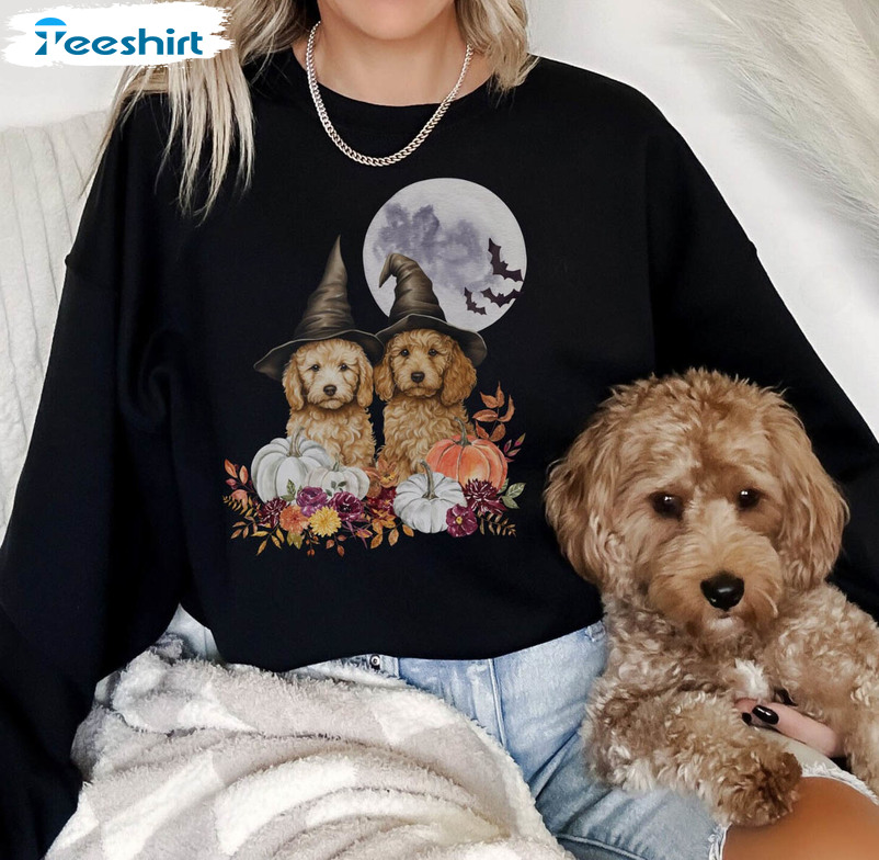 Goldendoodle Halloween Shirt, Halloween Dog Unisex Hoodie Sweater