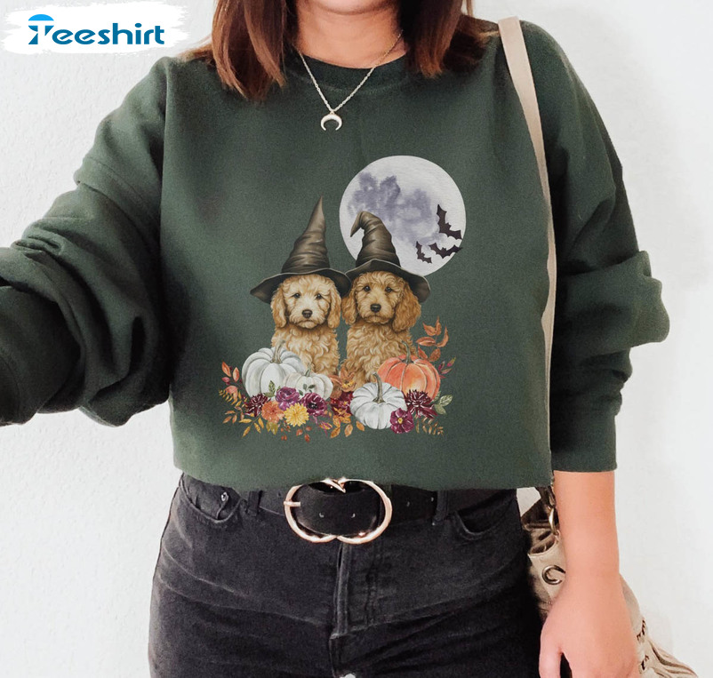 Goldendoodle Halloween Shirt, Halloween Dog Unisex Hoodie Sweater