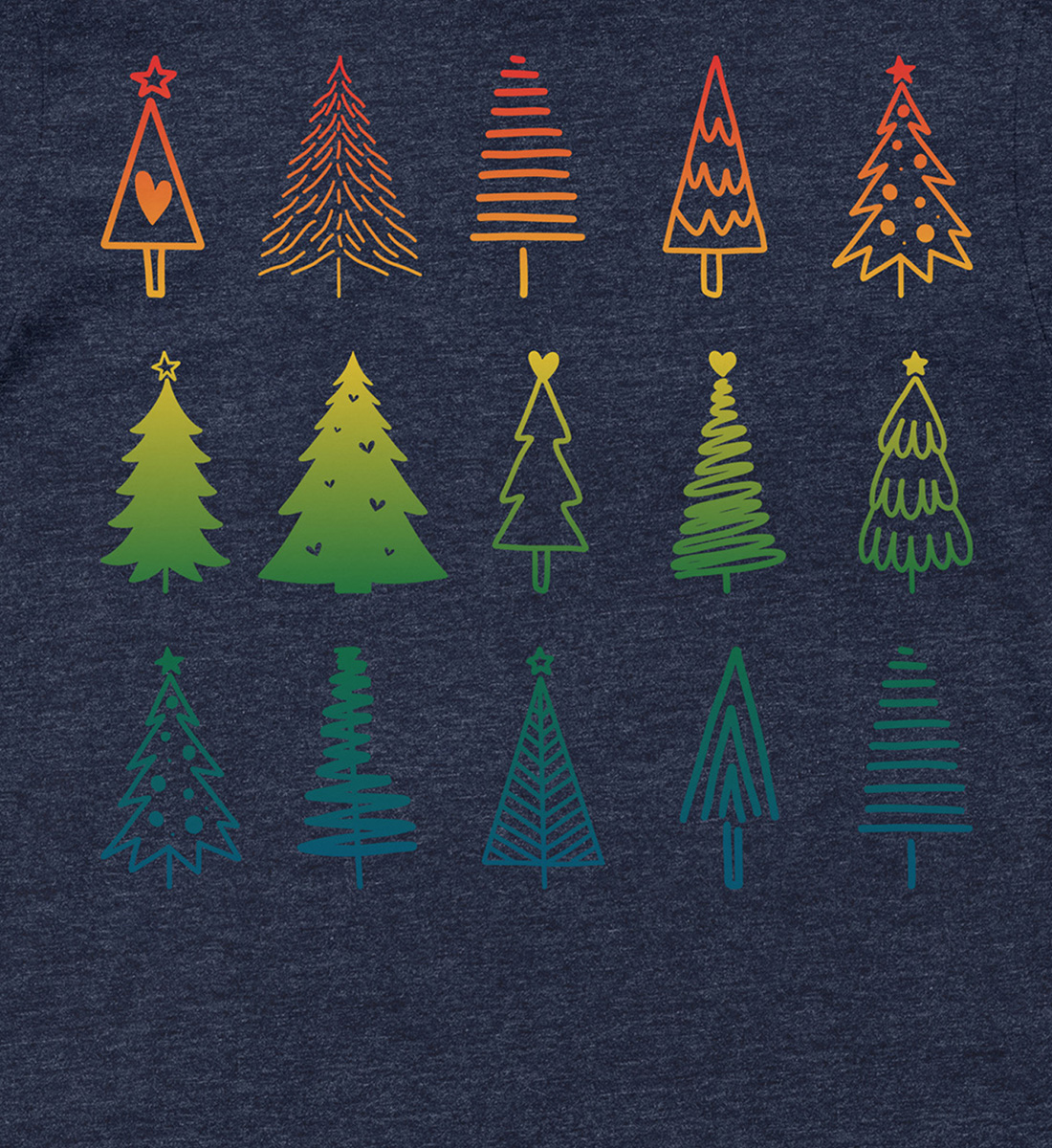 Gradient Christmas Trees Holiday Shirt