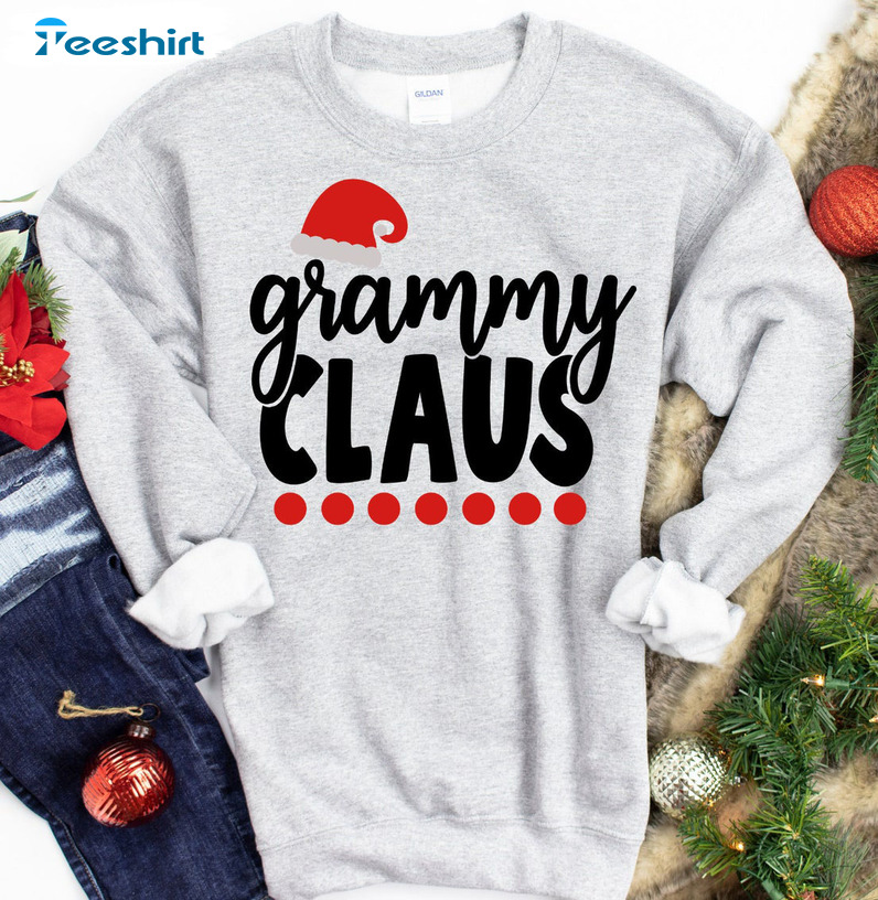 Grammy Claus Christmas Shirt, Vintage Santa Hat Crewneck Unisex Hoodie