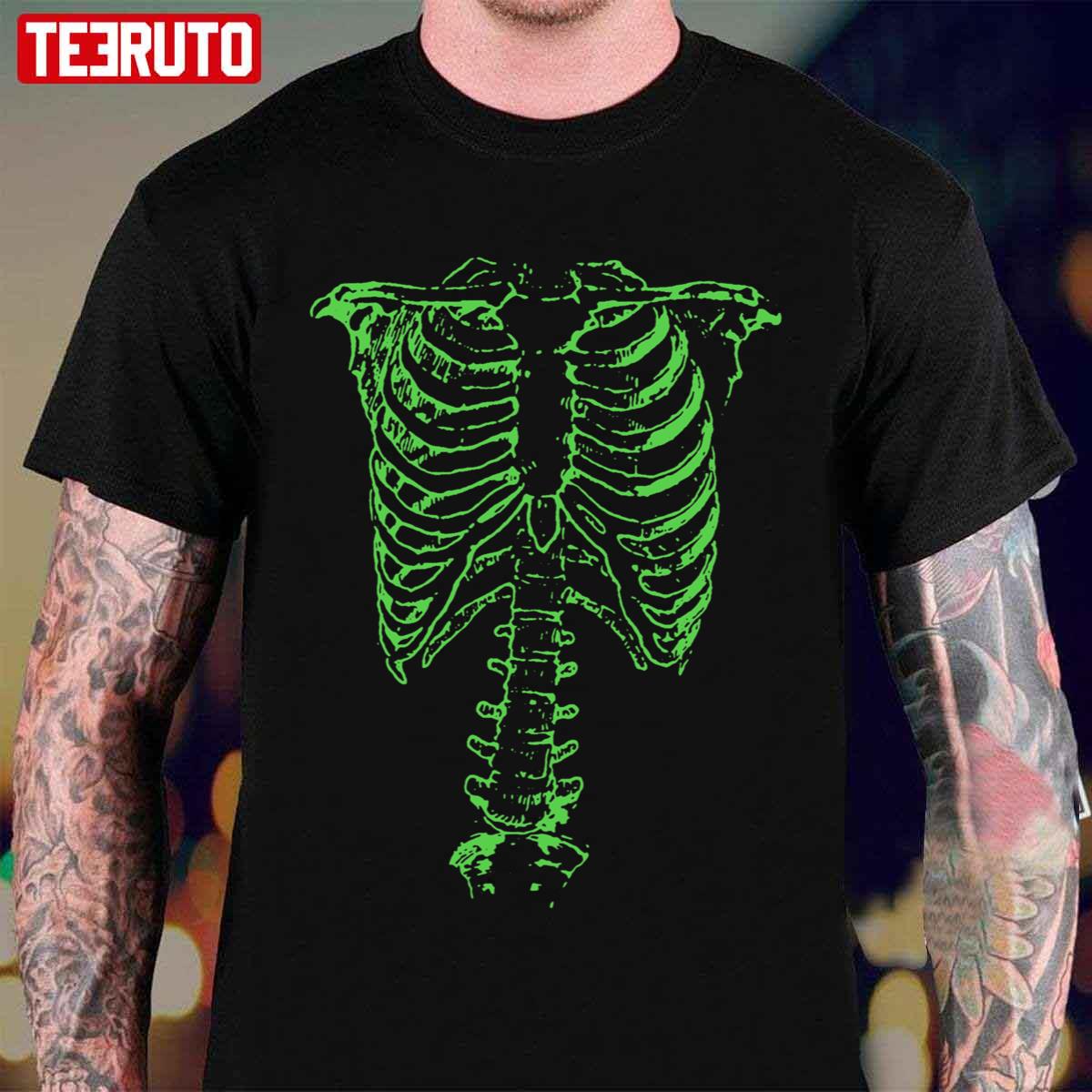 Green Ribcage Halloween Unisex T-Shirt