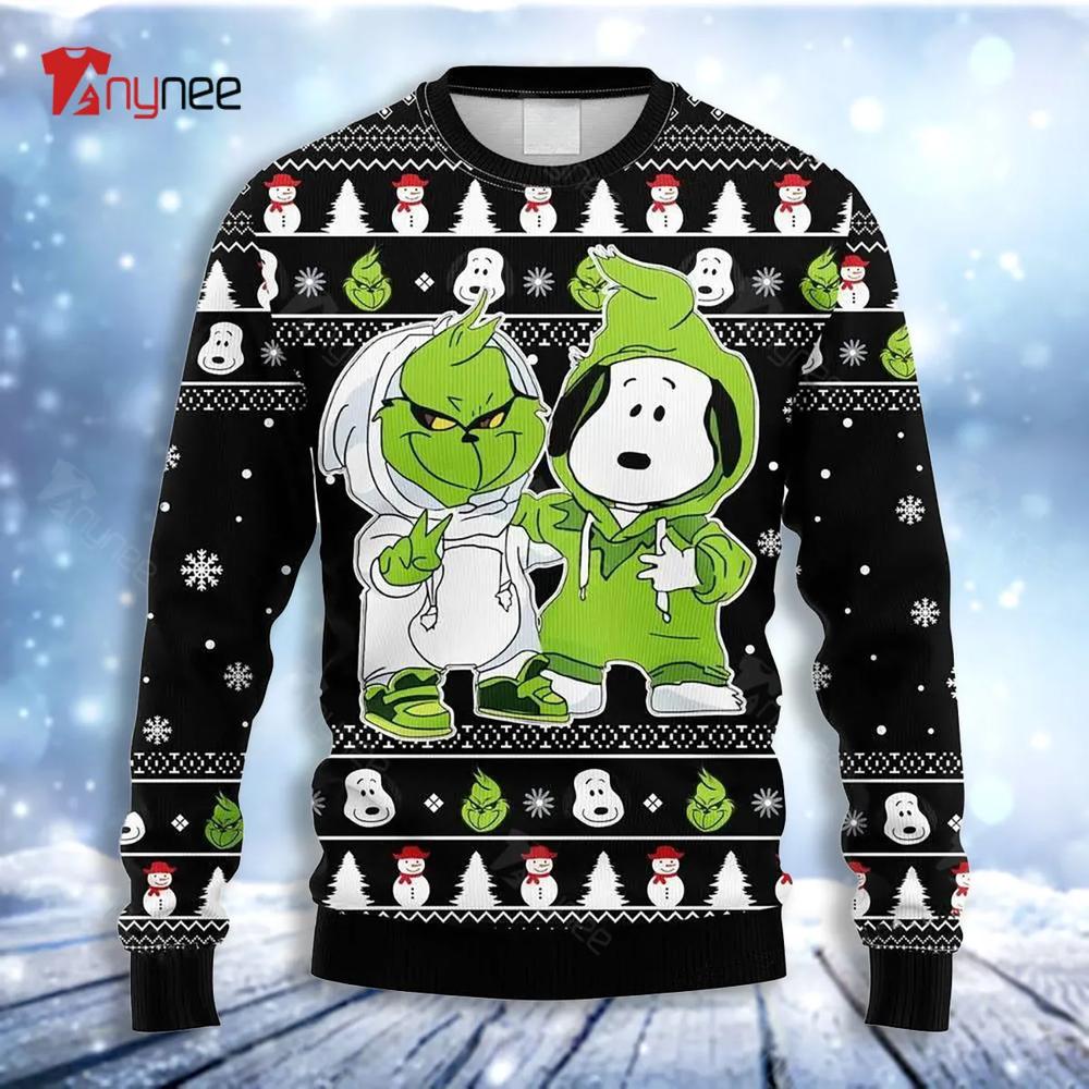 Grinch And Snoopy Ugly Christmas Sweater- Best Christmas Gifts 2023