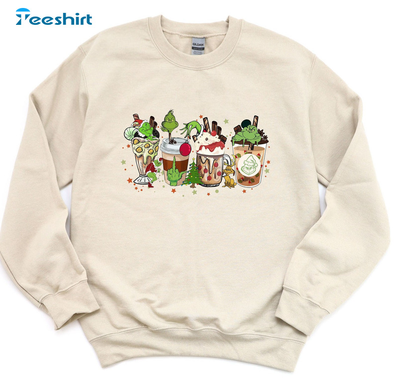 Grinch Coffee Christmas Shirt – Christmas Unisex Hoodie Crewneck Vintage Design