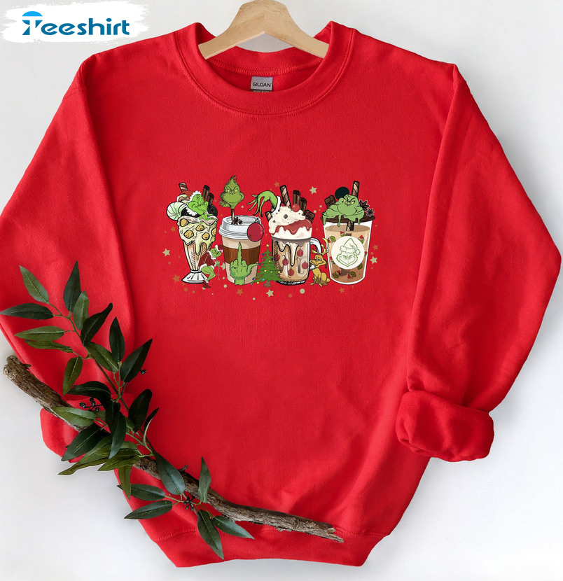 Grinch Coffee Christmas Shirt – Christmas Unisex Hoodie Crewneck Vintage Design