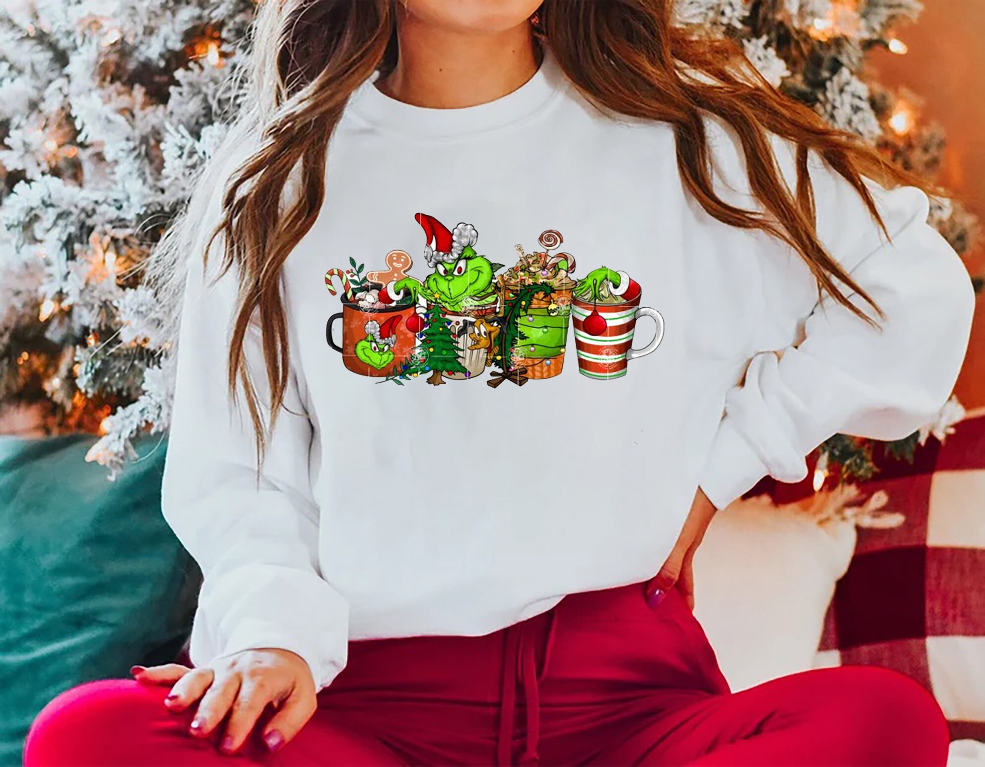 Grinch Coffee Drink Christmas Sweatshirt