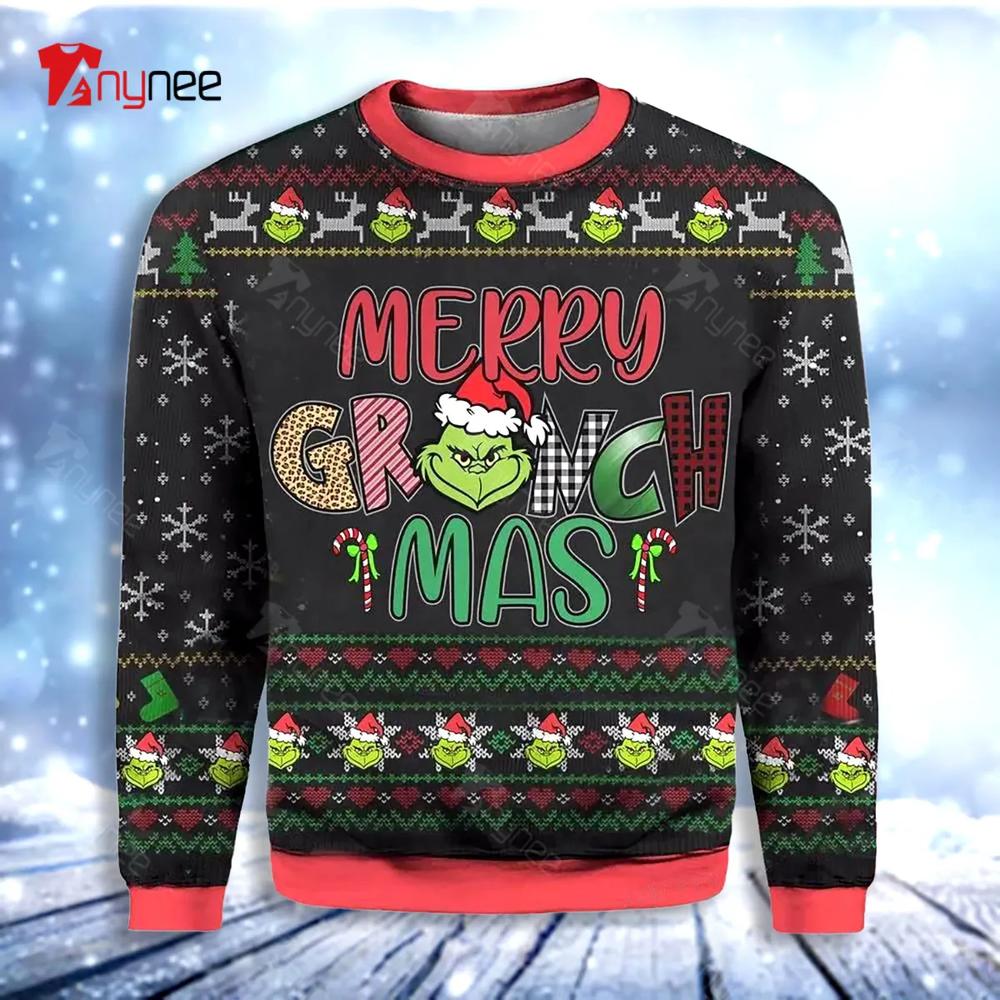 Grinch Face Funny Ugly Christmas Sweater- Best Christmas Gifts 2023