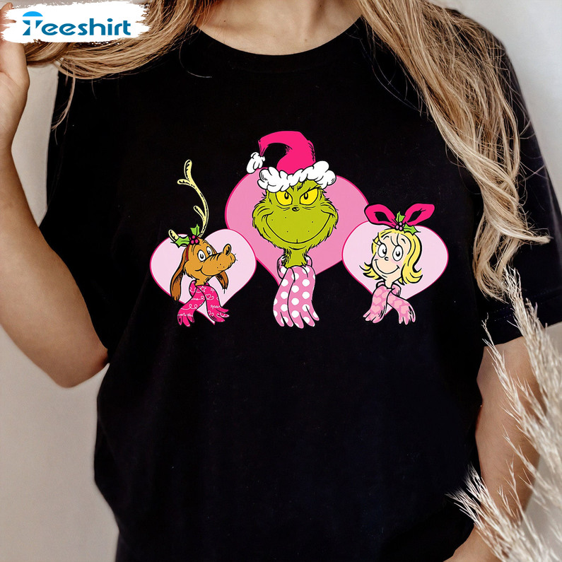 Grinch Max Dog And Cindy Lou Who Shirt, Christmas Long Sleeve Hoodie