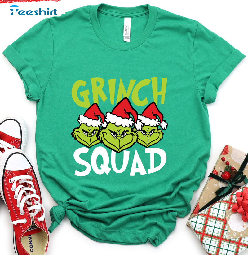 Grinch Squad Family Christmas T-shirt, Sweatshirt Hoodie Long Sleeve