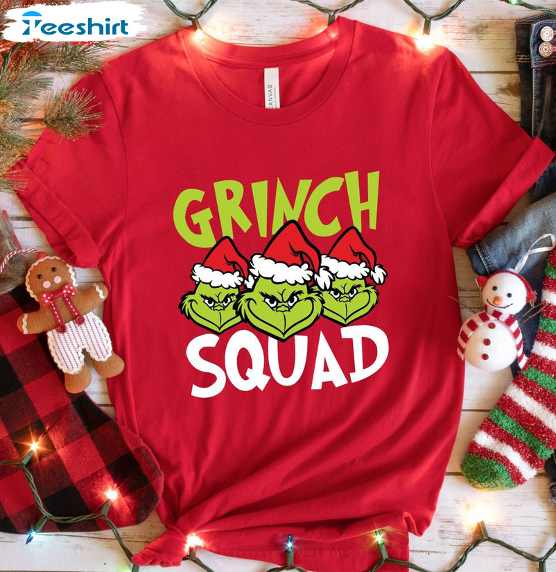 Grinch Squad Family Christmas T-shirt, Sweatshirt Hoodie Long Sleeve