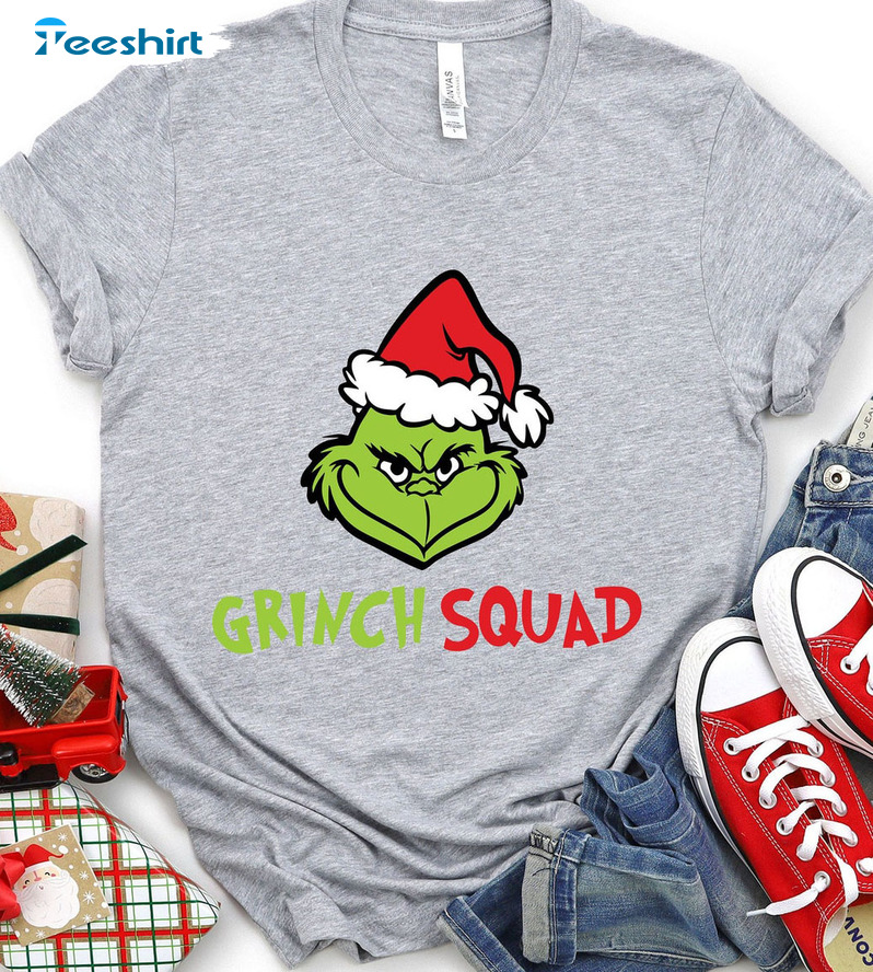 Grinch Squad Shirt, Christmas Sweatshirt Hoodie Long Sleeve