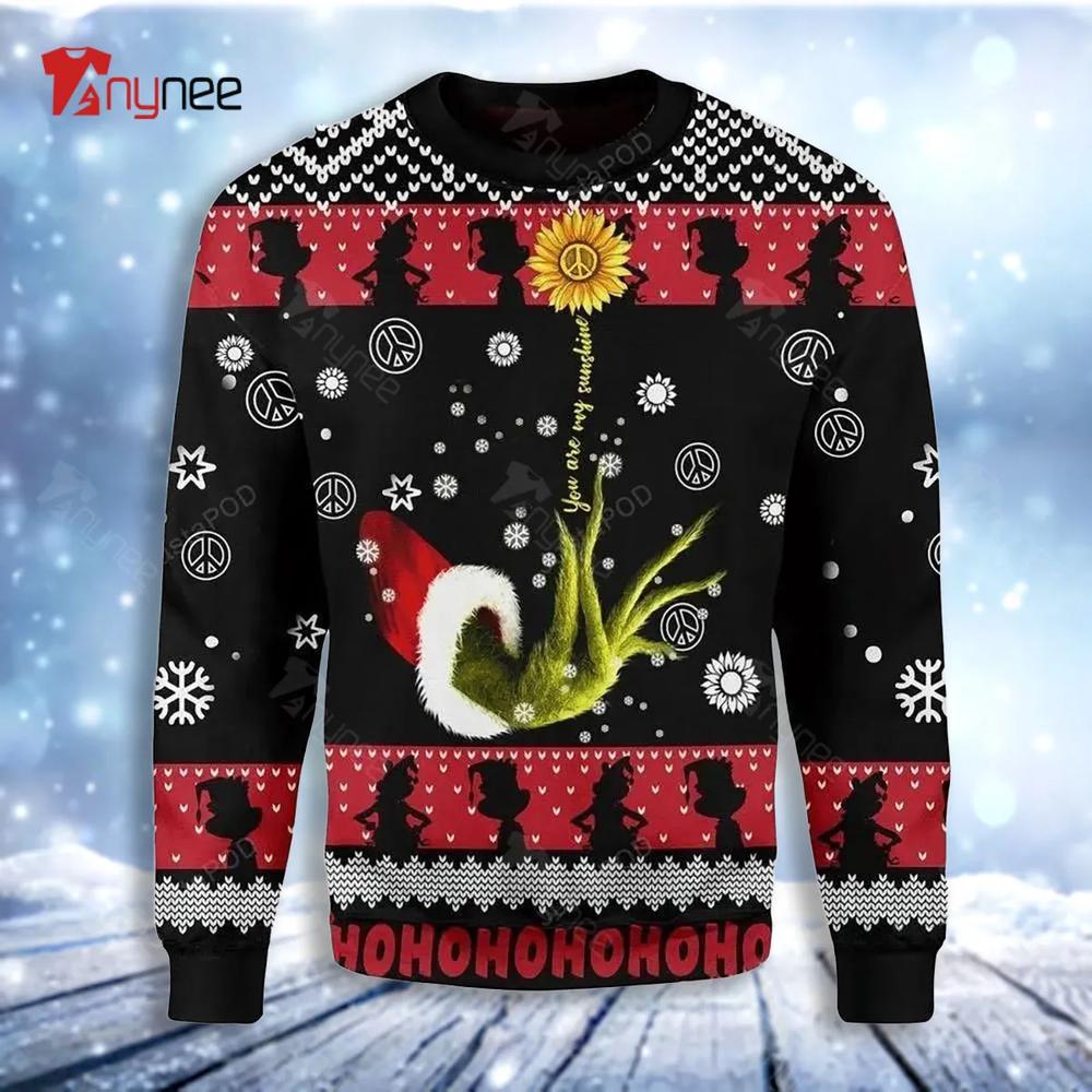 Grinch You Are My Sunshine Ugly Christmas Sweater- Best Christmas Gifts 2023