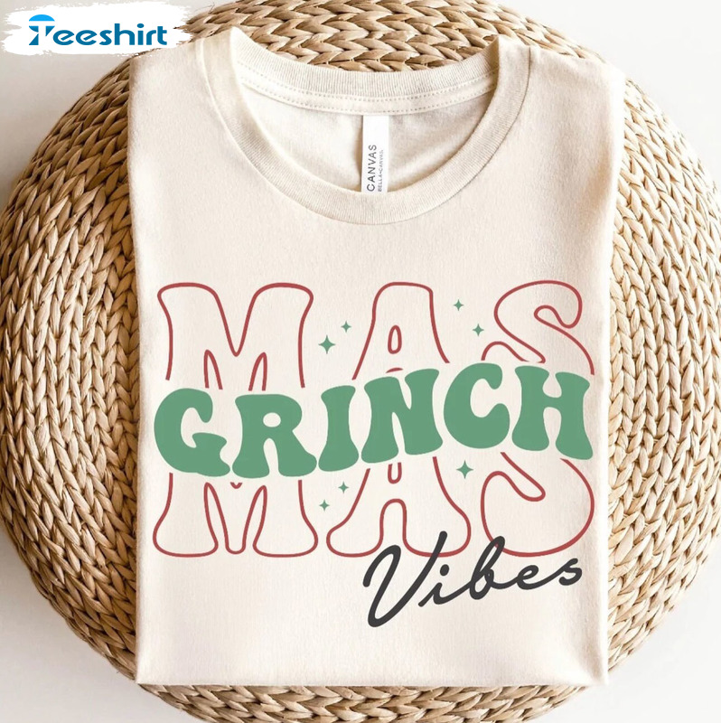 Grinchmas Vibes Sweatshirt, Christmas Holiday Unisex T-shirt Short Sleeve