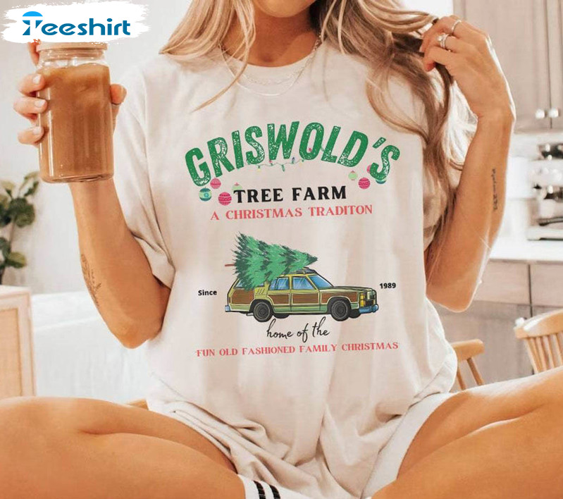 Griswold’s Tree Farm Shirt, Xmas Family Christmas Tee Tops Crewneck