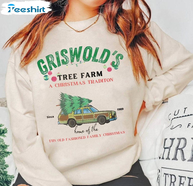 Griswold’s Tree Farm Shirt, Xmas Family Christmas Tee Tops Crewneck