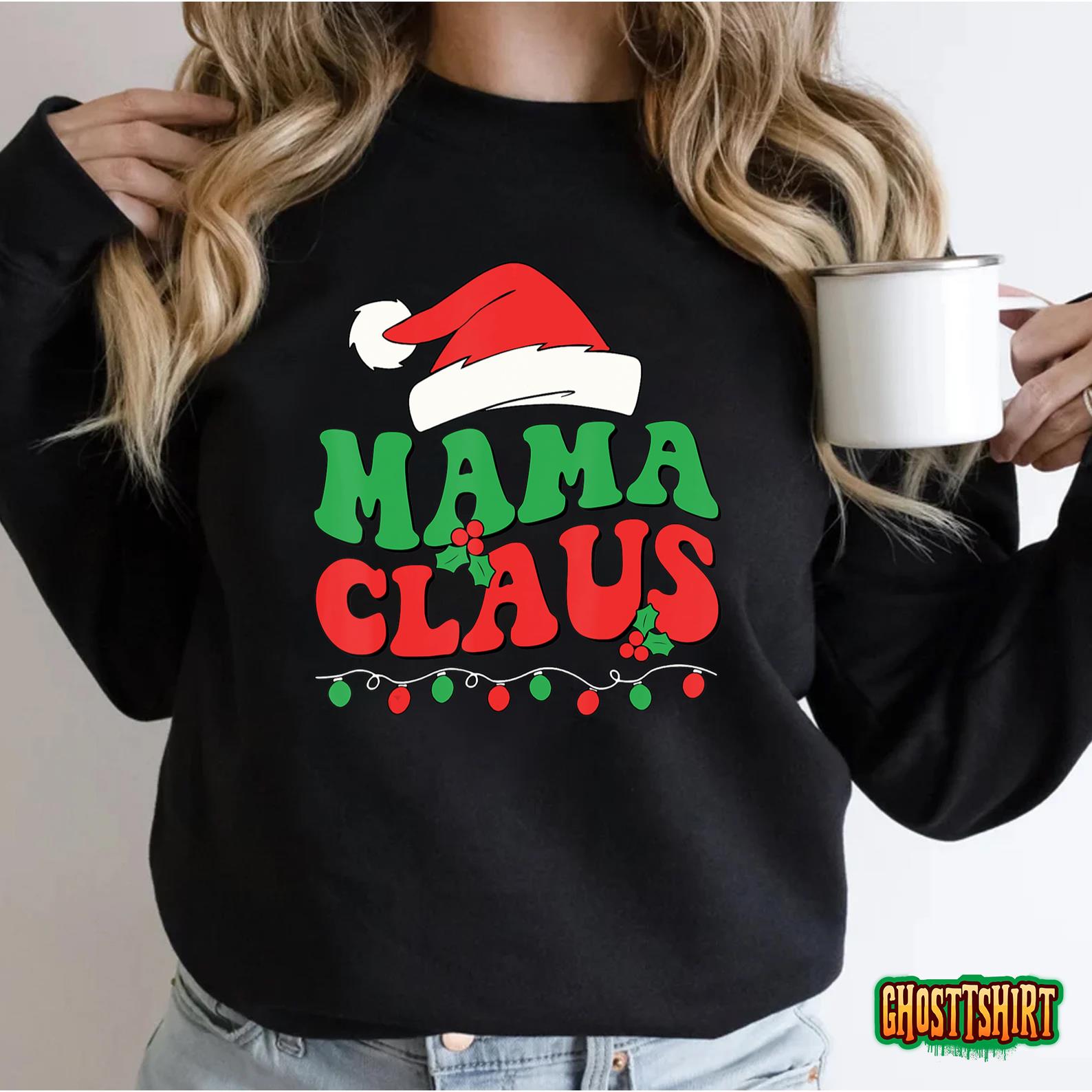 Groovy Christmas Mama Claus Team Santa Elf Matching Family Sweatshirt