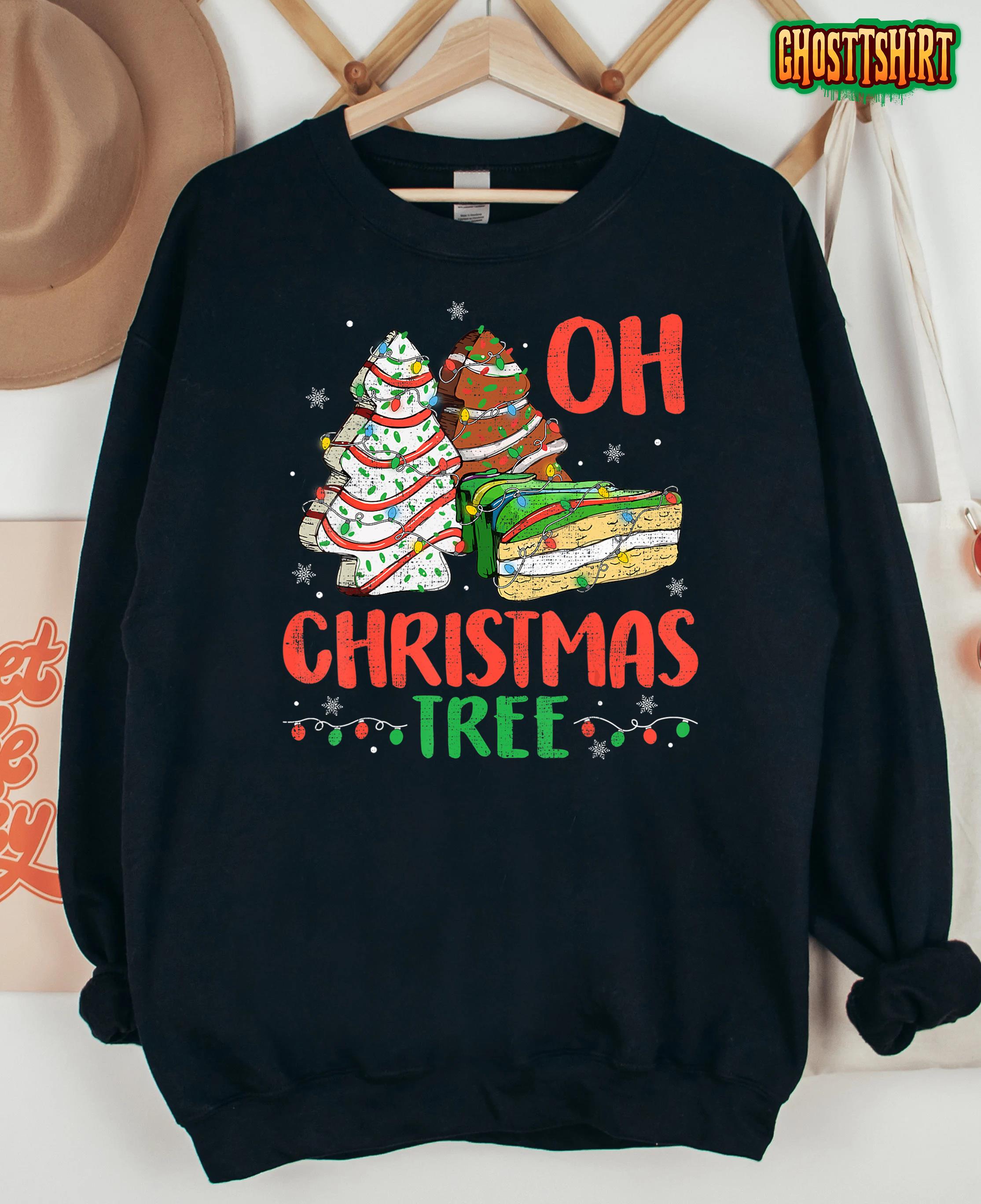 Groovy Oh Christmas Tree Cakes Debbie Becky Jen Cake Lovers T-Shirt