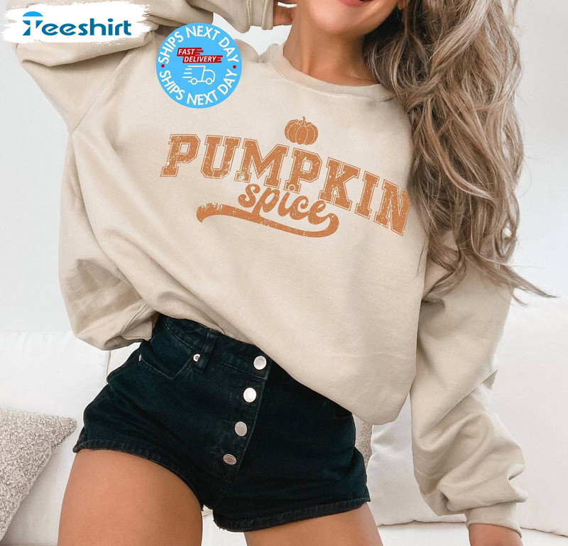 Groovy Pumpkin Spice Shirt, Fall Clothing Halloween Unisex Hoodie Short Sleeve