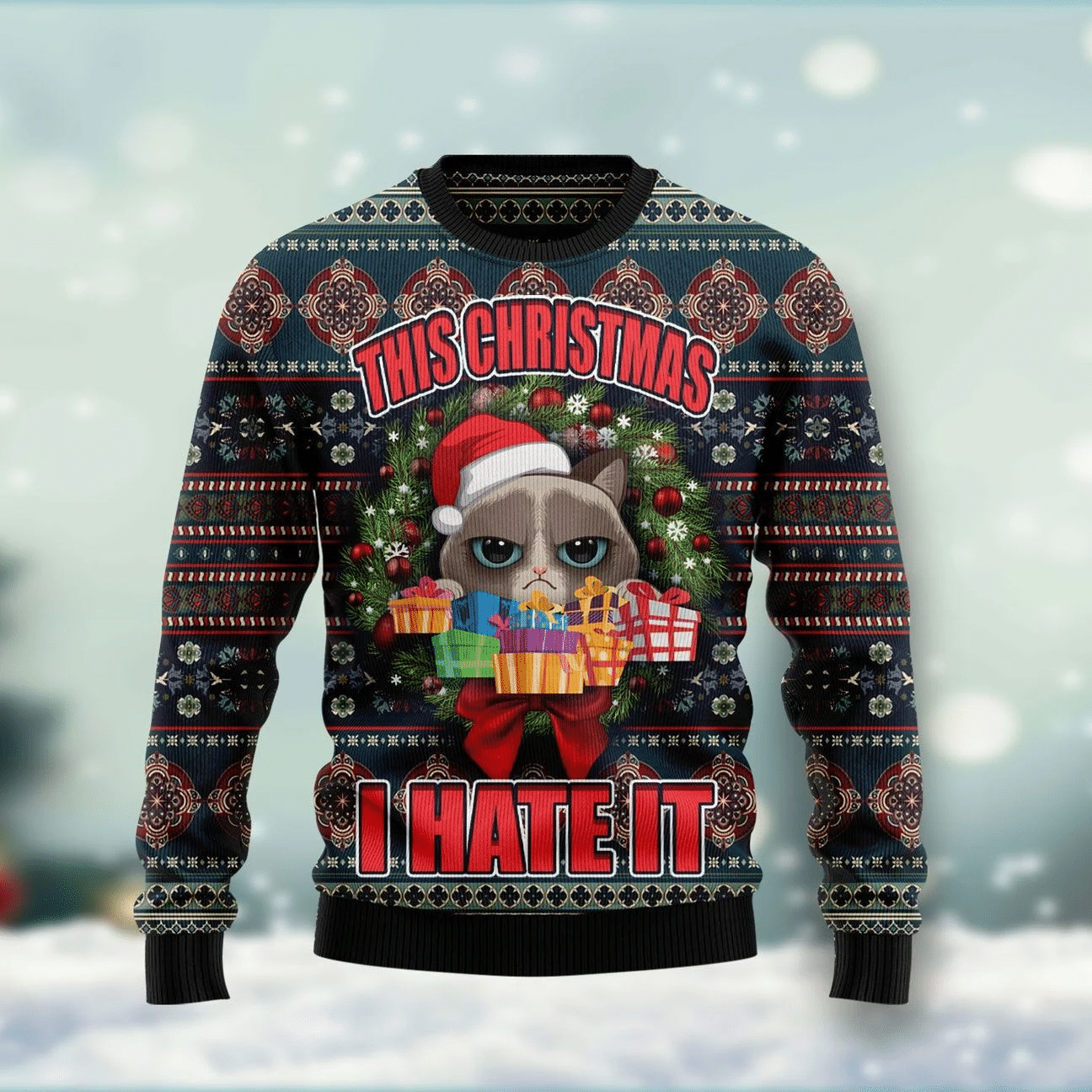 Grumpy Cat This Christmas I Hate It Ugly Christmas Sweater | For Men & Women | Adult | US1549- Best Christmas Gifts 2023