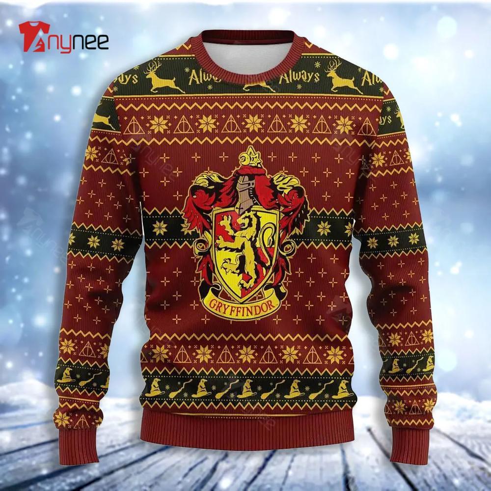 Gryffindor Crest Ugly Christmas Sweater- Best Christmas Gifts 2023