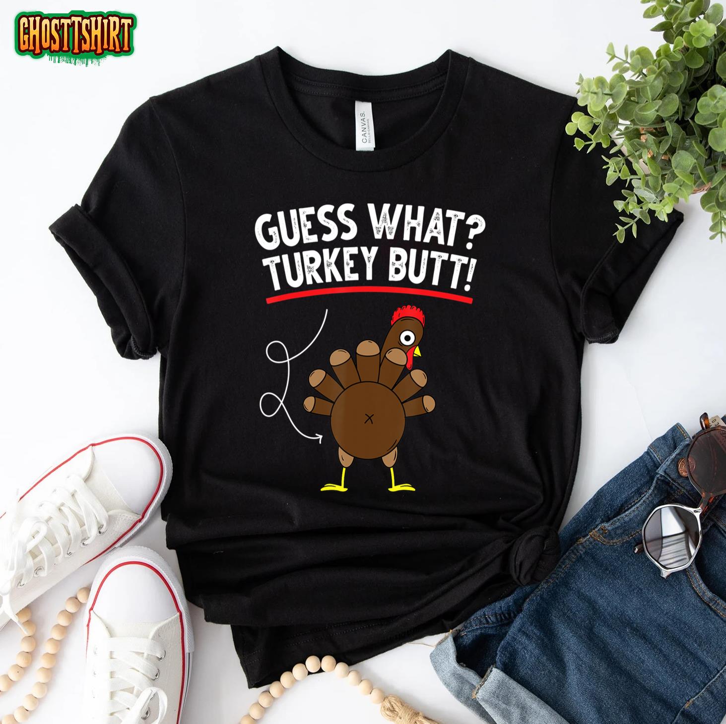 Guess Turkey Pilgrim Funny Thanksgiving Girls Women Boys T-Shirt