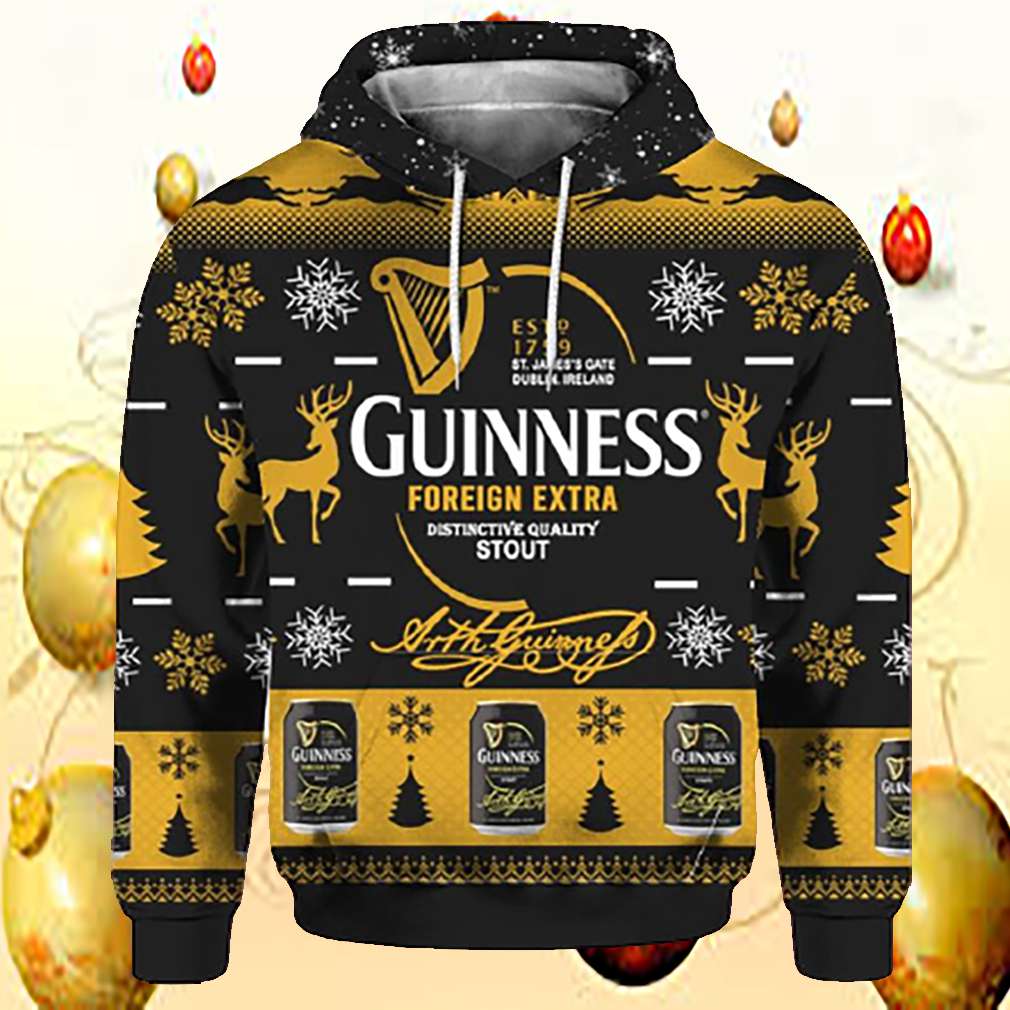 Guinness Foreign Extra Stout 3D Print Ugly Hoodie- Best Christmas Gifts 2023