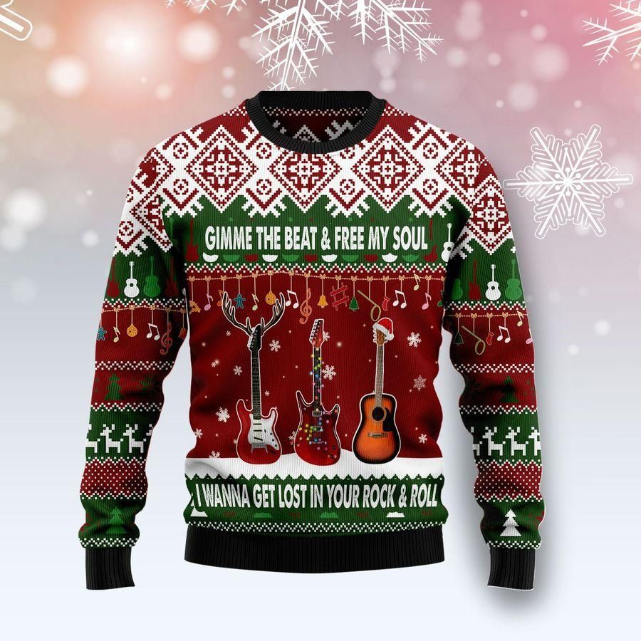 Guitar Gimme The Beat Ugly Christmas Sweater | For Men & Women | Adult | US1579- Best Christmas Gifts 2023