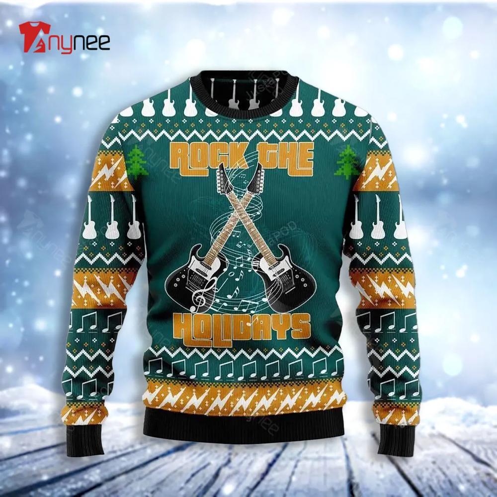 Guitar Rock The Holiday For Ugly Christmas Sweater- Best Christmas Gifts 2023