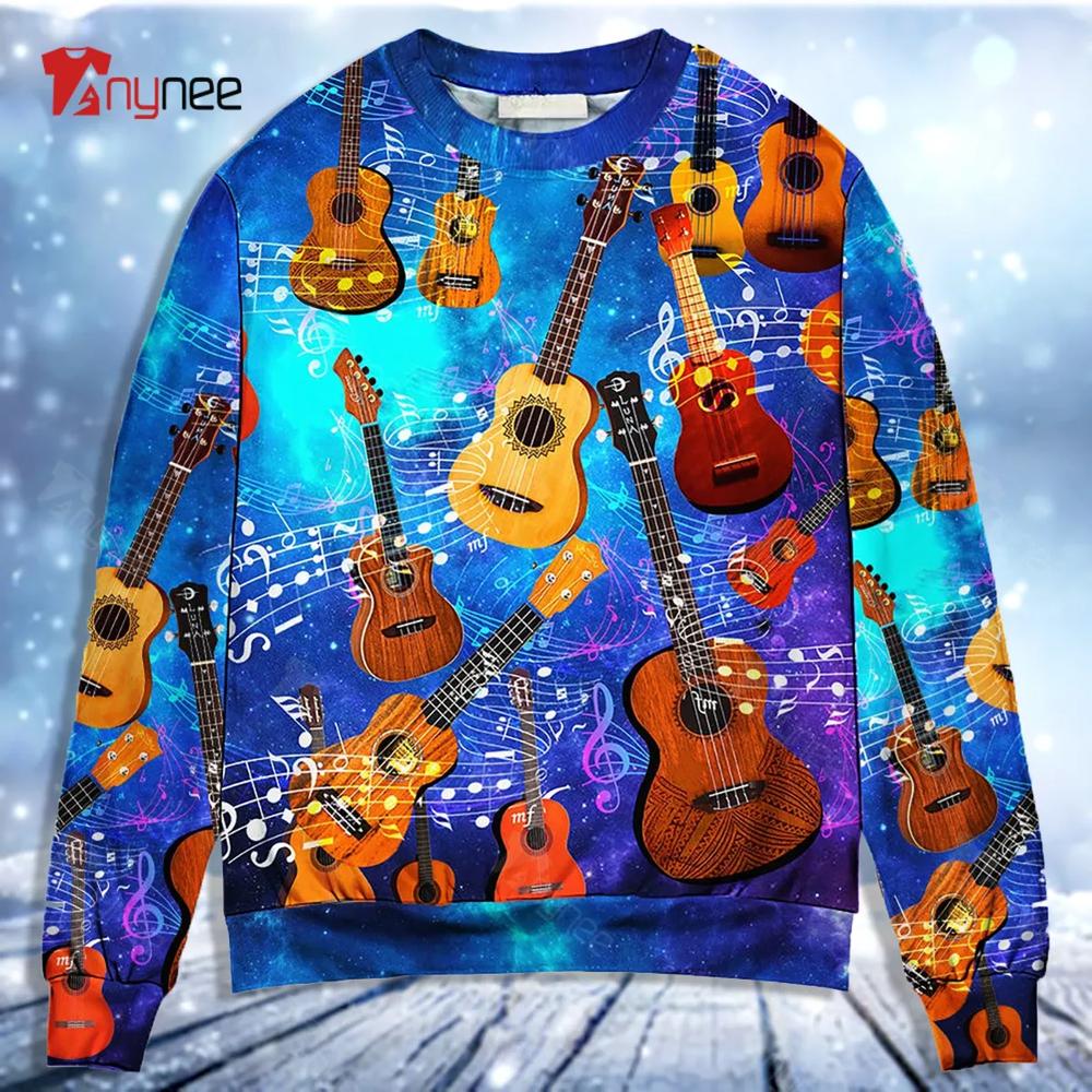 Guitar Ukulele Love Forever Ugly Christmas Sweater- Best Christmas Gifts 2023