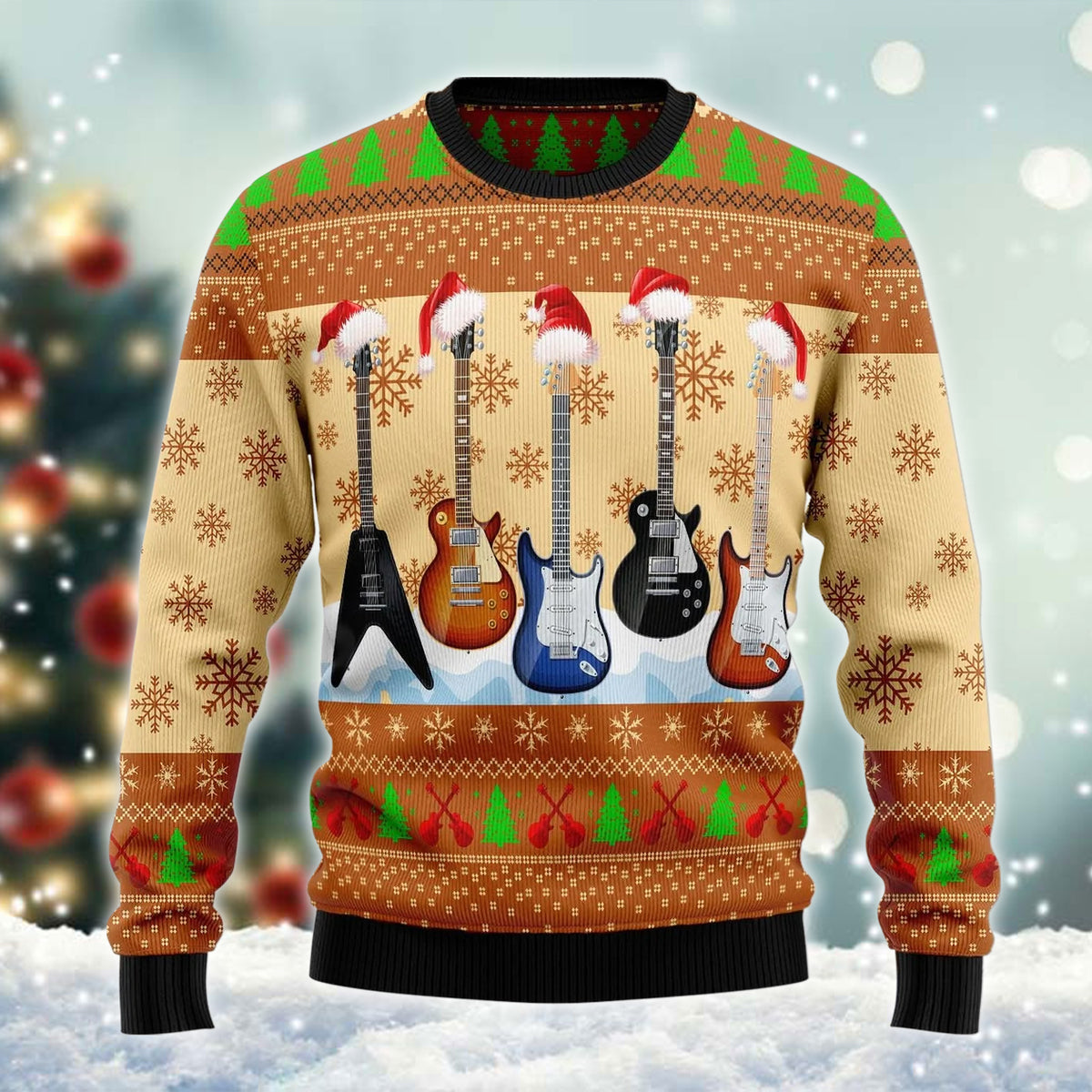 Guitars Santa Xmas Ugly Sweater – Best Christmas Gifts 2023