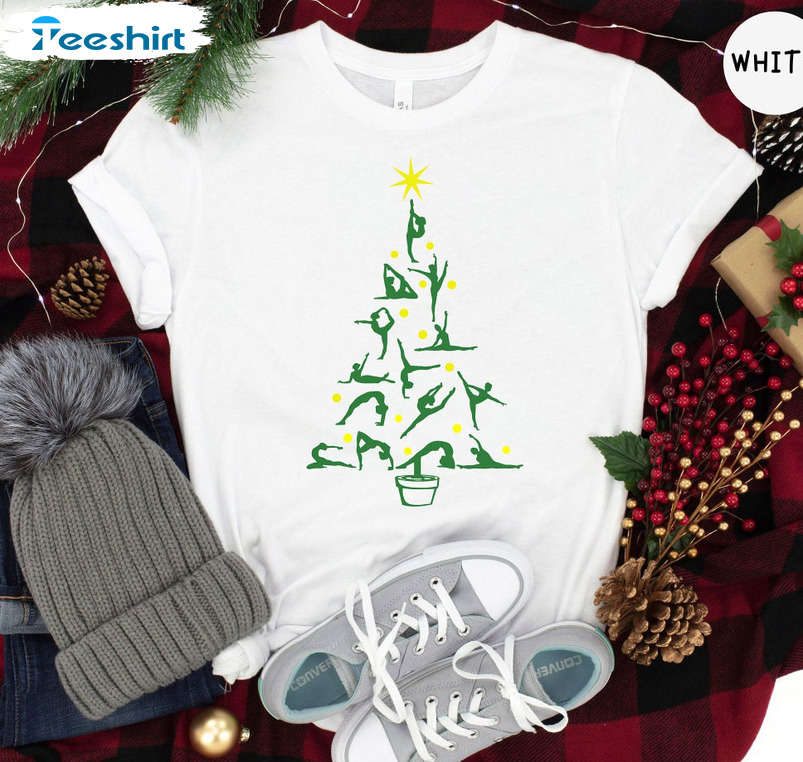 Gymnastics Christmas Tree Shirt, Sport Christmas Unisex T-shirt Short Sleeve