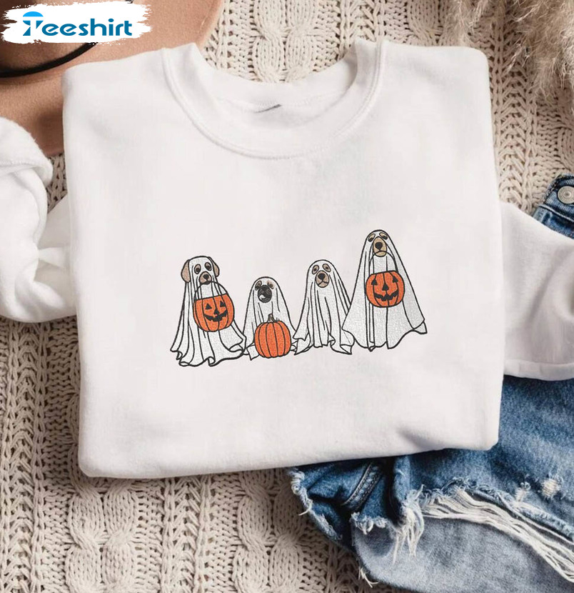 Halloween Ghost Funny Shirt, Pumpkin Halloween Long Sleeve Unisex T-shirt