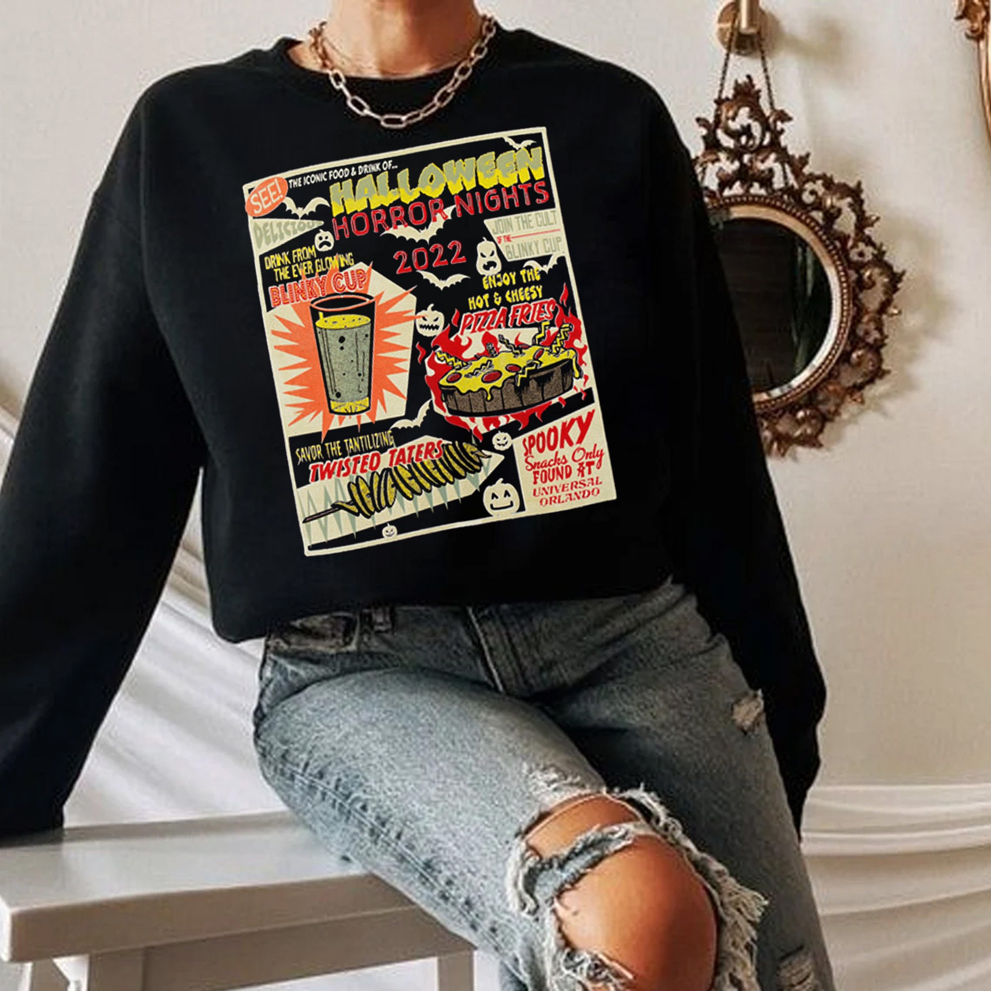 Halloween Horror Nights 2022 Spooky Snacks Sweatshirt