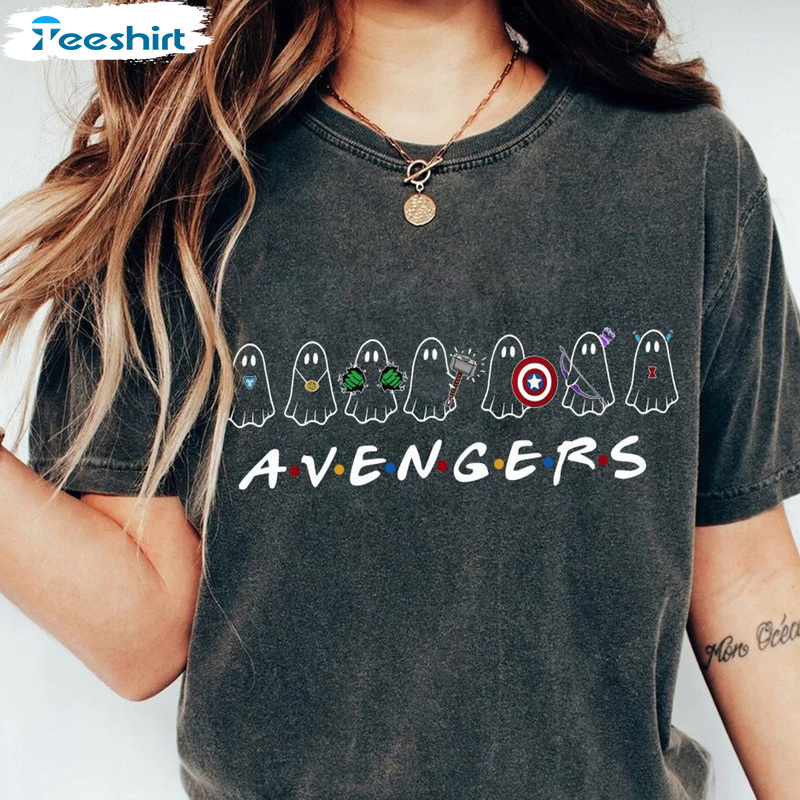 Halloween Marvel Shirt, Avengers Team Comfort Sweatshirt, Superhero Funny Design Tee Tops For Halloween