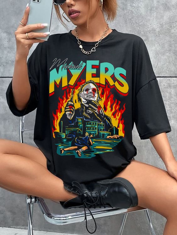 Halloween Michael Myers Art Draw T-Shirt