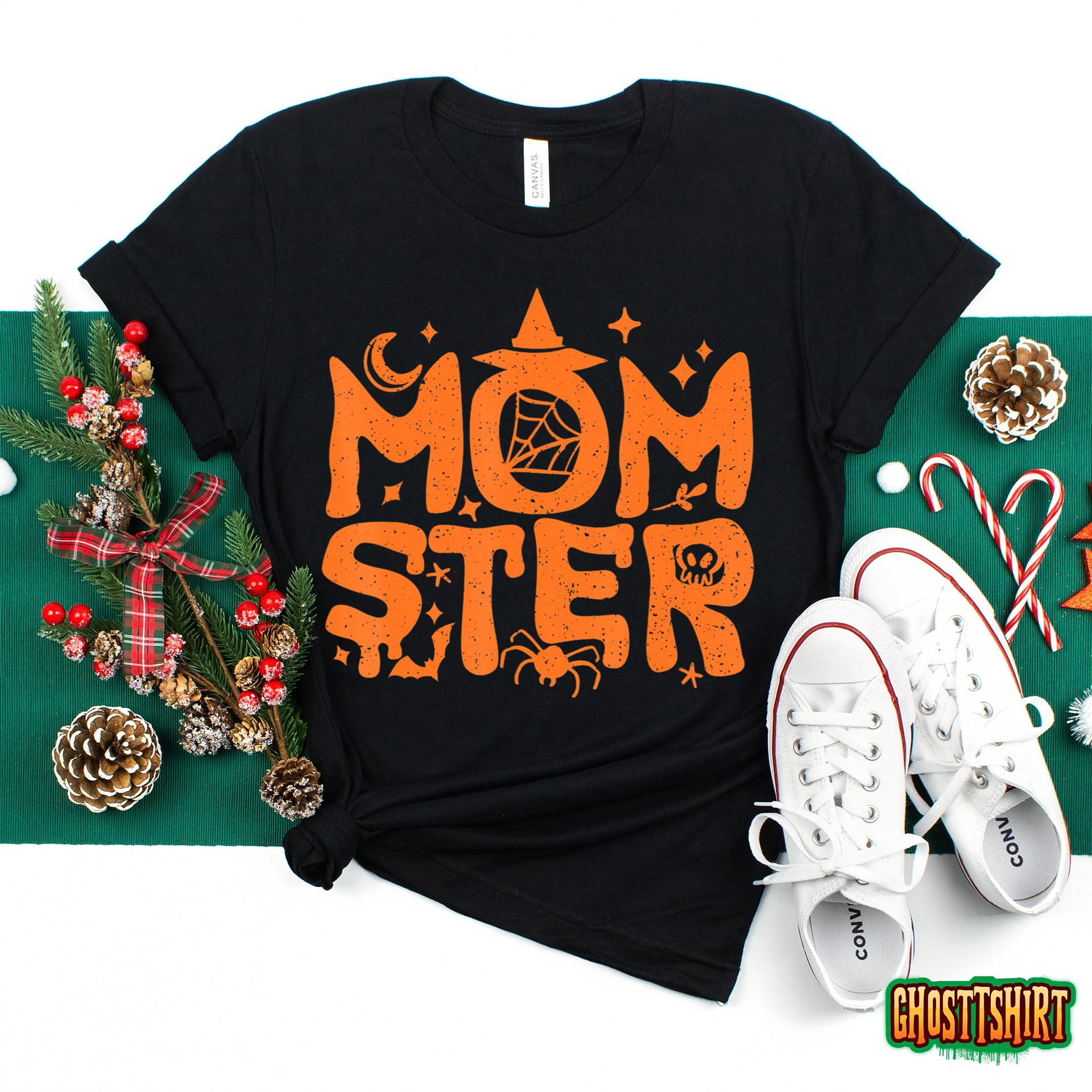 Halloween Momster Shirt Women Funny Halloween Mom Costume T-Shirt