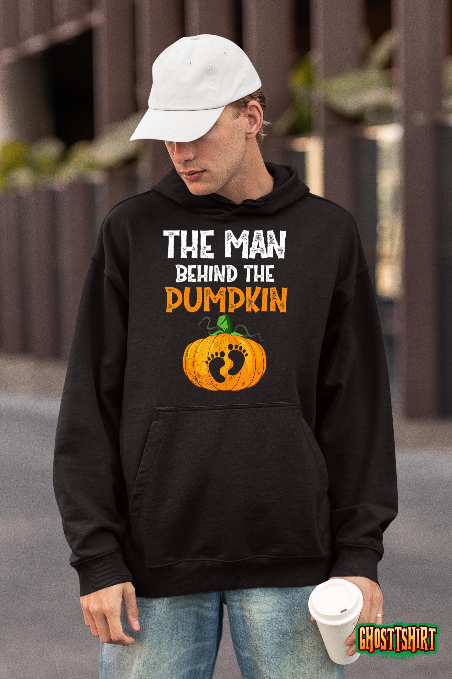 Halloween Pregnancy 2022 Men Expecting Pumpkin Costume T-Shirt