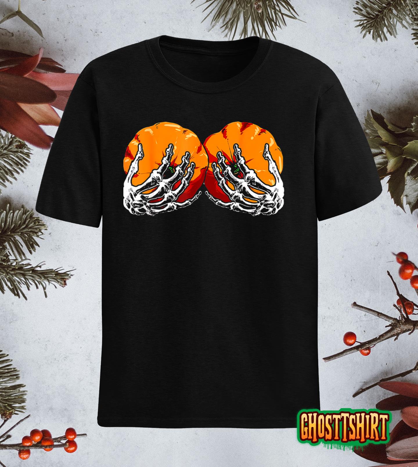 Halloween Pumpkin Skeleton Hands Classic T-Shirt