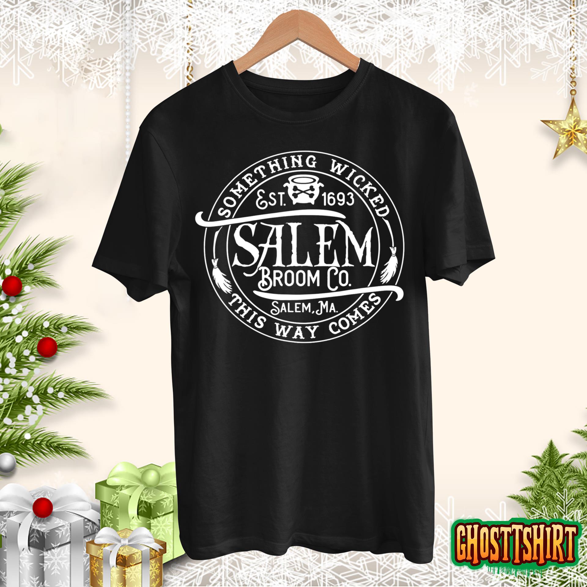 Halloween Salem Broom Co Funny Witch Tee T-Shirt