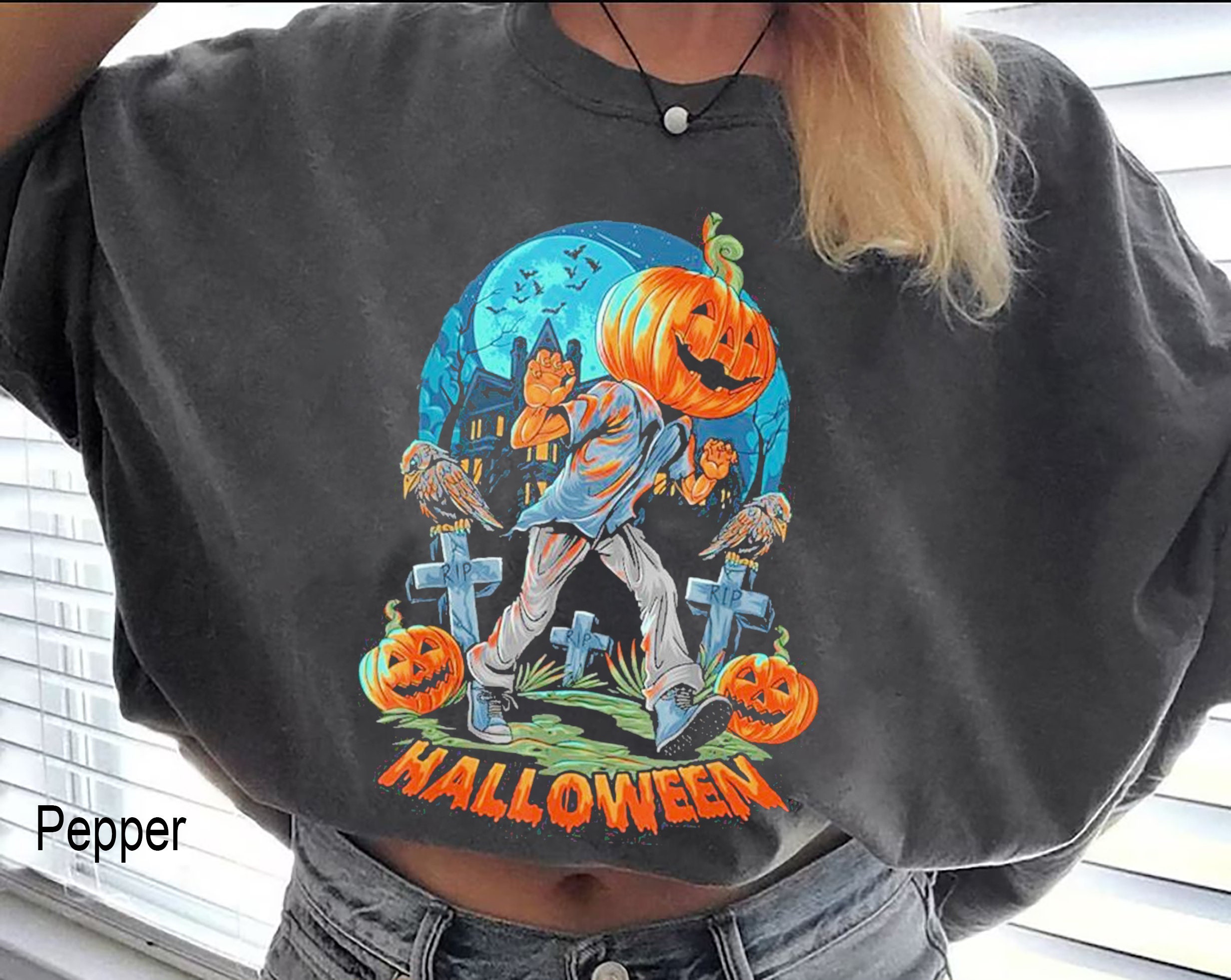 Halloween Scary Pumpkin Head Unisex Sweatshirt