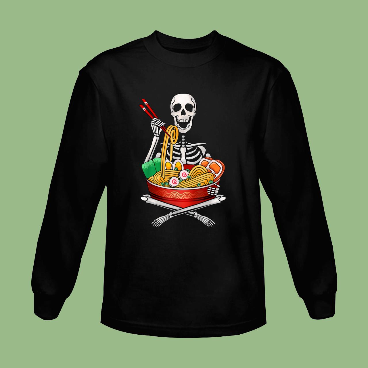 Halloween Skeleton Anime Japanese Food Ramen Lovers T-Shirt