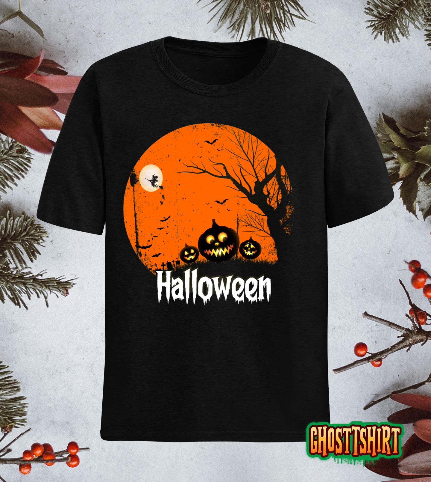 Halloween T-Shirt, Halloween Party Shirt, Floral Ghost Shirt