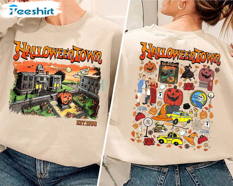 Halloweentown University Sweatshirt, Halloweentown Est 1998 Funny Long Sleeve Unisex Hoodie