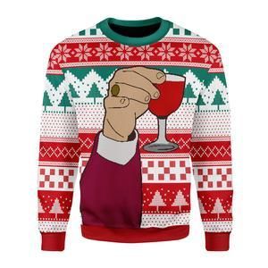 Hand Leo Laughing Meme Ugly Christmas Sweater | For Men & Women | Adult | US3567- Best Christmas Gifts 2023