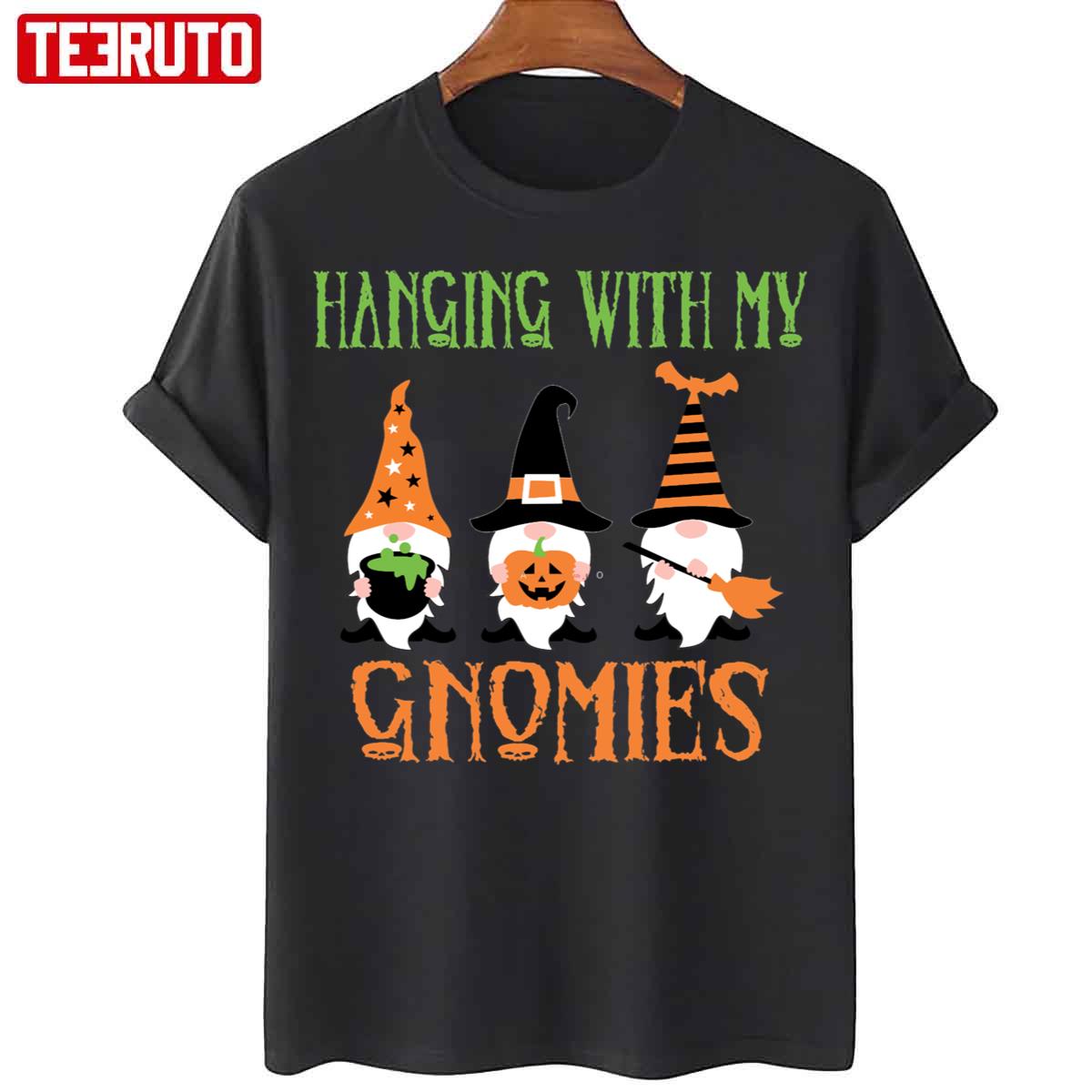 Hanging With My Gnome Funny Pumpkin Halloween Unisex T-Shirt