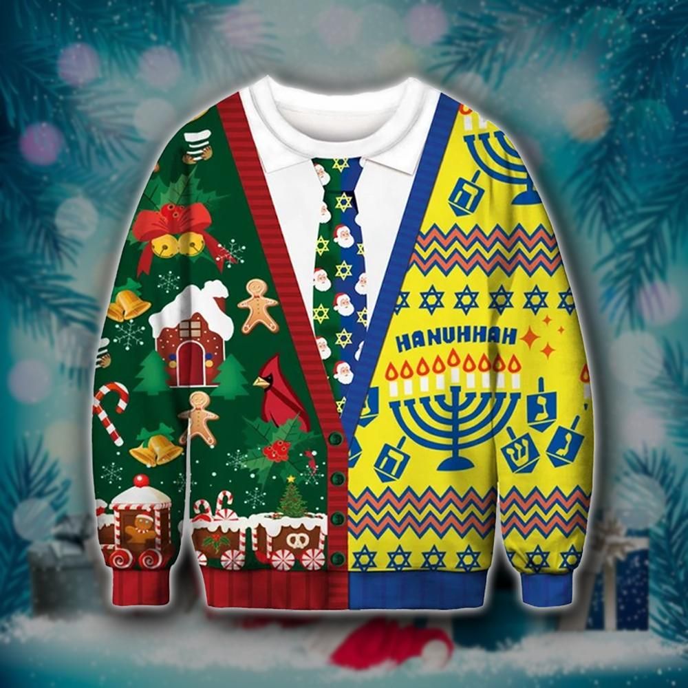 Hanuhhah  Ugly Christmas Sweater | For Men & Women | Adult- Best Christmas Gifts 2023