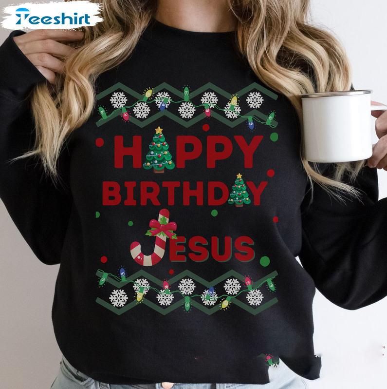 Happy Birthday Jesus Shirt, Family Christmas Tee Tops Unisex Hoodie