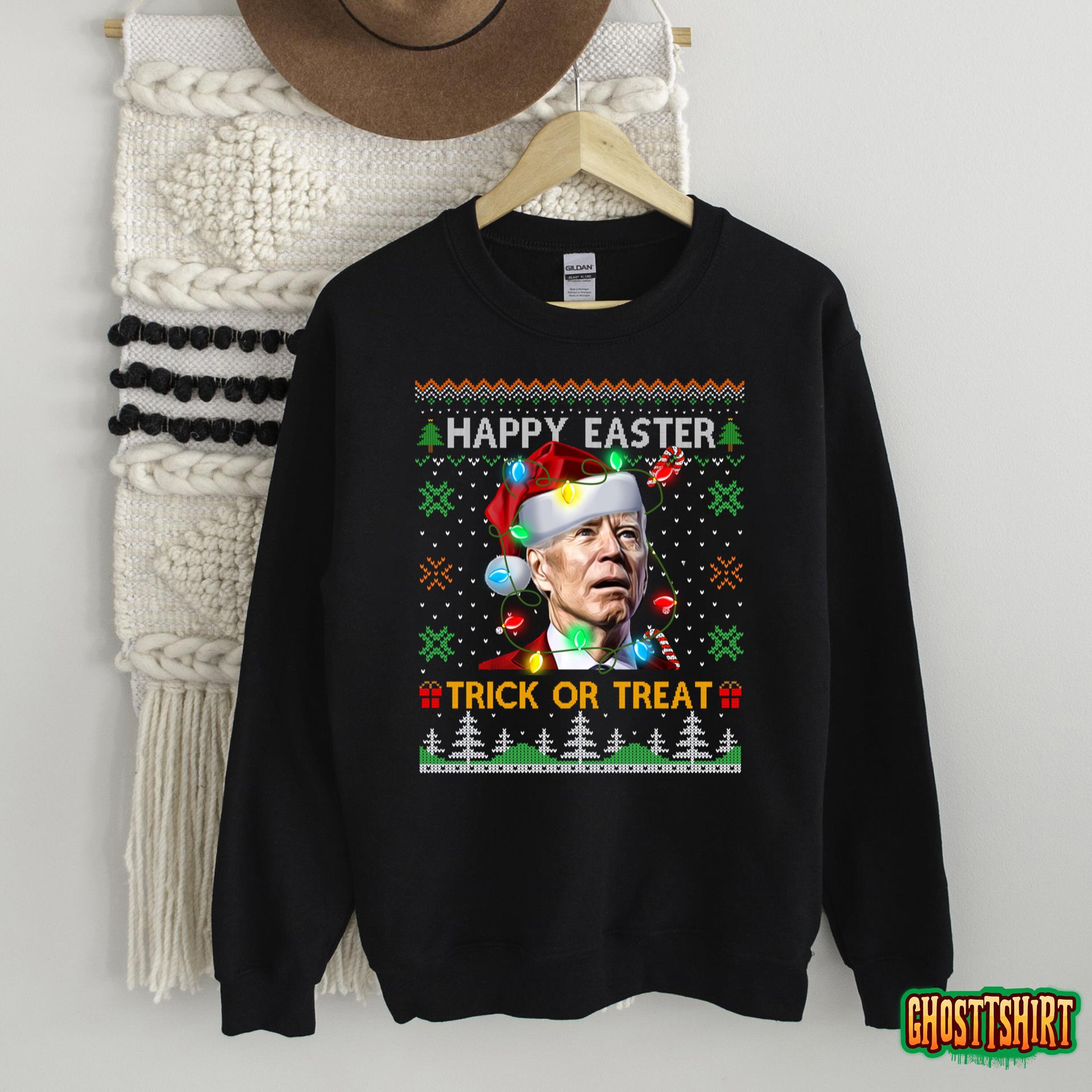 Happy Easter Hlw Funny Joe Biden Christmas Ugly Sweatshirt