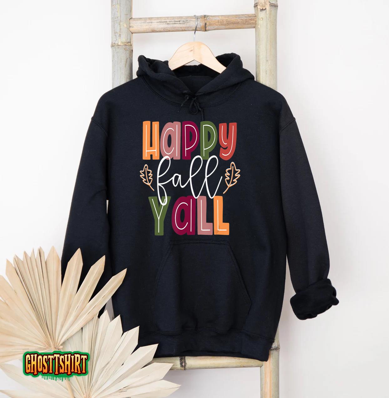 Happy Fall Yall Pumpkin Thanksgiving Halloween Cute Women Hoodie