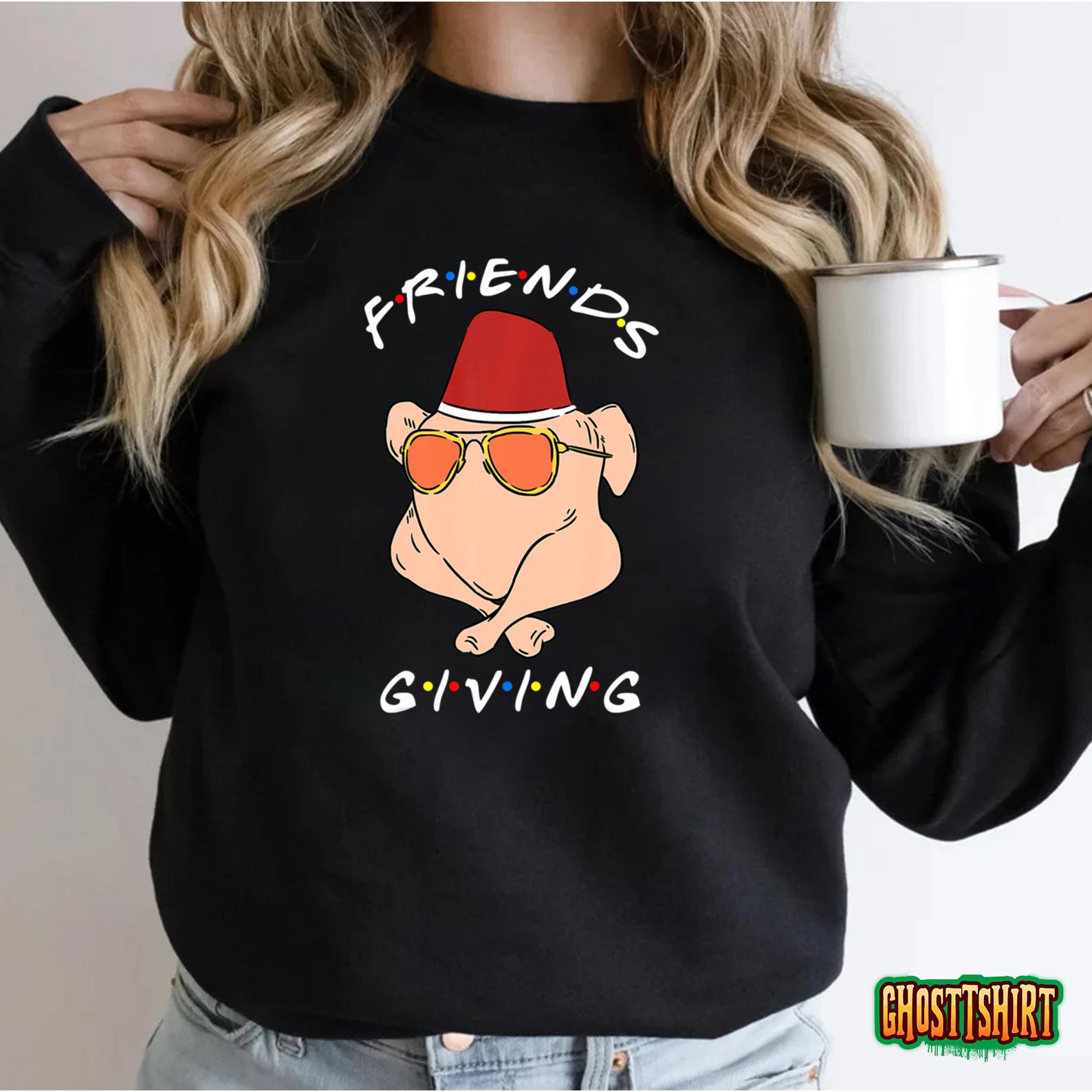 Happy Friendsgiving Funny Turkey Friends Giving Thanksgiving Sweatshirt