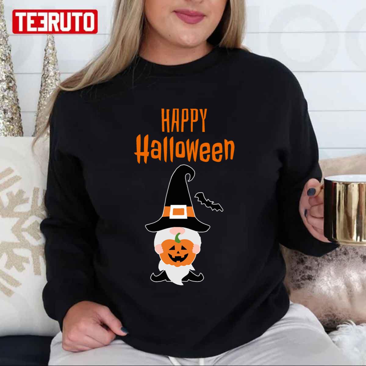 Happy Gnome Design Active Halloween Unisex Sweatshirt